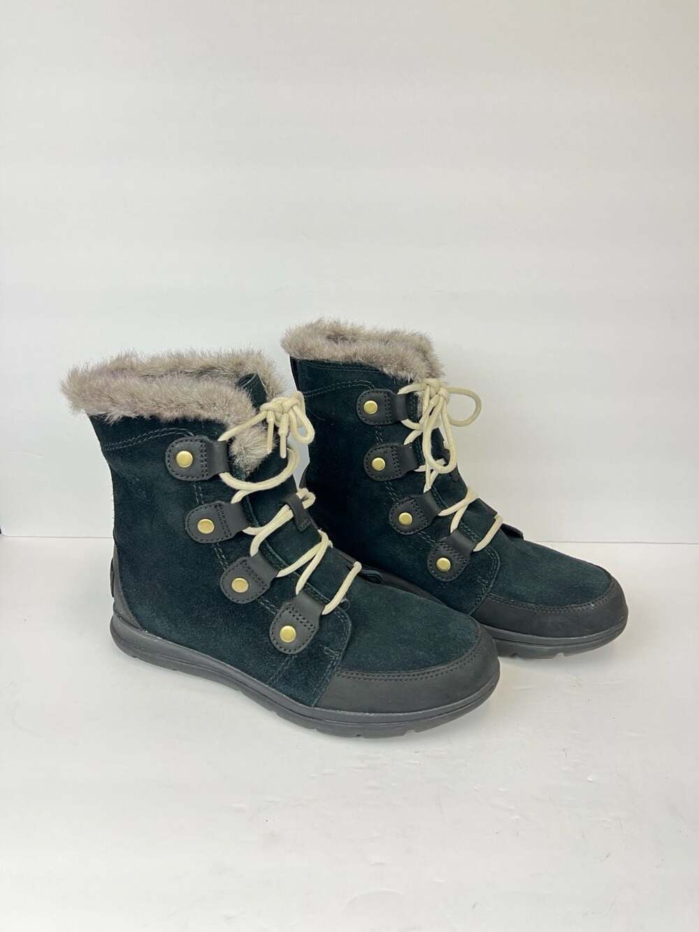 Sorel Women's Explorer Joan Waterproof Suede Winter Boots Black